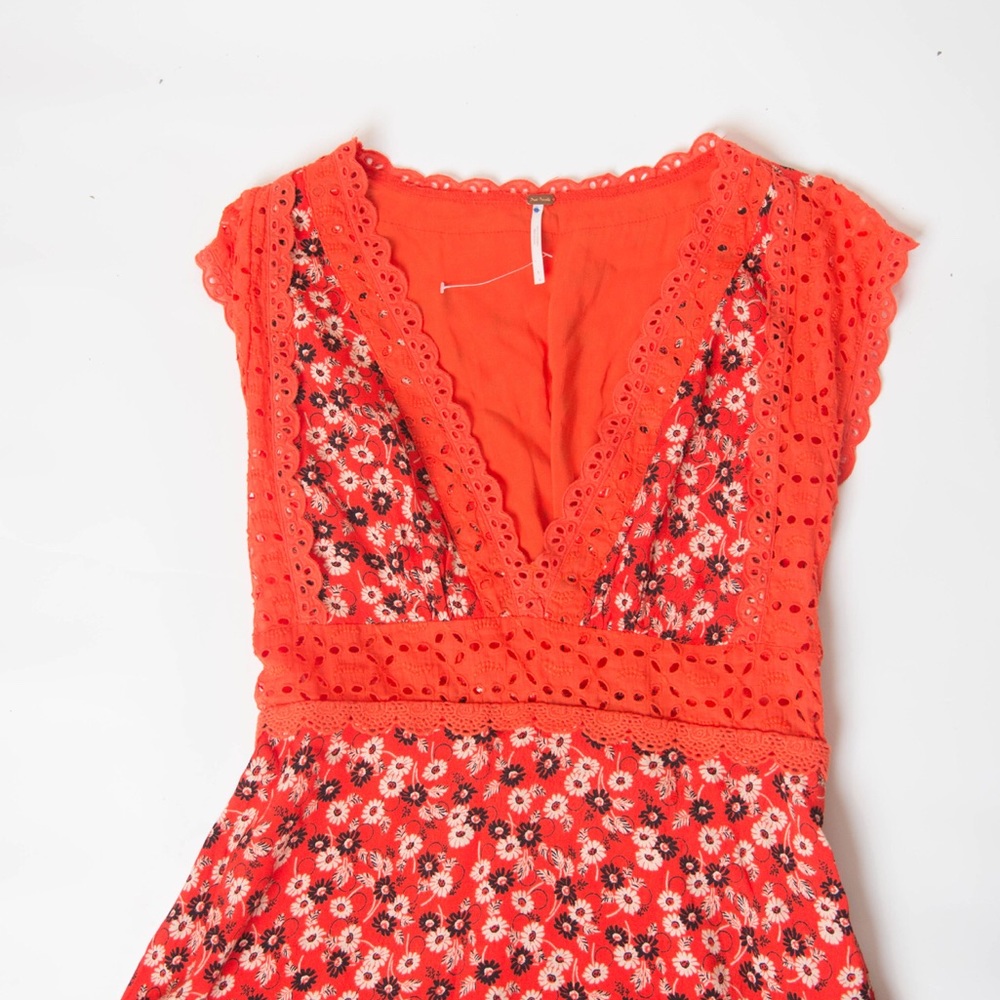 NWOT free people orange dress 4 - Picture 2 of 4